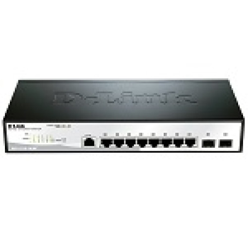 D-Link Managed L2 Metro Ethernet Switch 8x1000Base-T, 2x1000Base-X SFP, Surge 6KV, CLI, RJ45 Console, RPS
