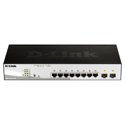 D-Link Smart  L2 Switch 8х1000Base-T PoE, 2х1000Base-X SFP, PoE Budget 65W, Compact CLI
