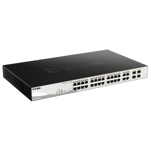 D-Link PROJ Managed L2 Switch 24x1000Base-T PoE, 4xCombo 1000Base-T/SFP, PoE Budget 370W, Surge 6KV, CLI