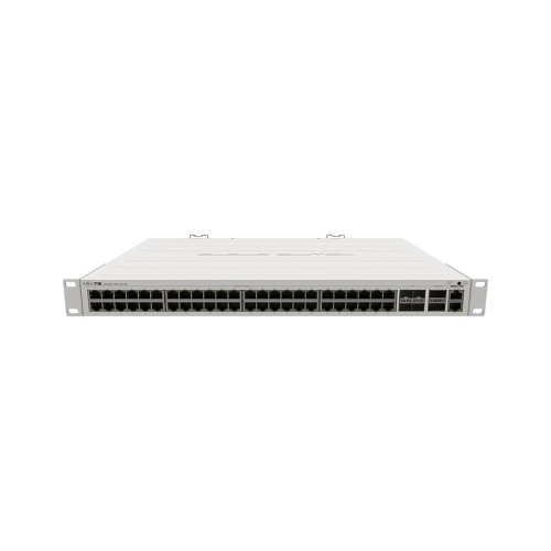 MikroTik Cloud Router Switch 354-48G-4S+2Q+RM with 48 x Gigabit RJ45 LAN, 4 x 10G SFP+ cages, 2 x 40G QSFP+ cages, RouterOS L5, 1U rackmount enclosure, Dual redundant PSU