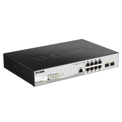 D-Link Managed L2 Metro Ethernet Switch 8x1000Base-T PoE, 2x1000Base-X SFP, PoE Budget 78W, Surge 6KV, CLI, RJ45 Console, Dying Gasp