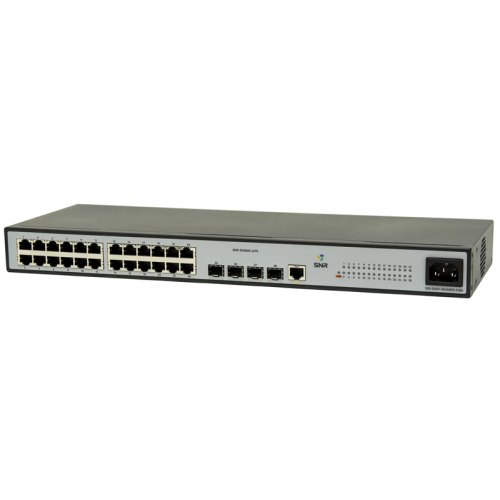 SNR Управляемый коммутатор уровня 2, 24 порта 10/100/1000Base-T и 4 порта 100/1000BASE-X (SFP)