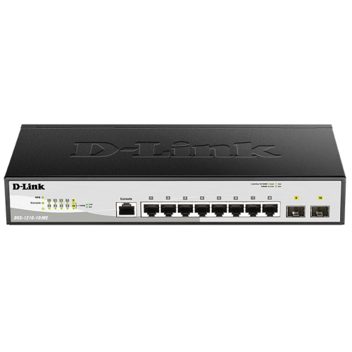 D-Link Managed L2 Metro Ethernet Switch 8x1000Base-T, 2x1000Base-X SFP, Surge 6KV, CLI, RJ45 Console, RPS, Dying Gasp