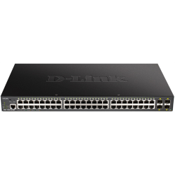 D-Link PROJ Smart L2 Switch 48x1000Base-T PoE, 4х10GBase-X SFP+, PoE Budget 370W, CLI, RJ45 Console