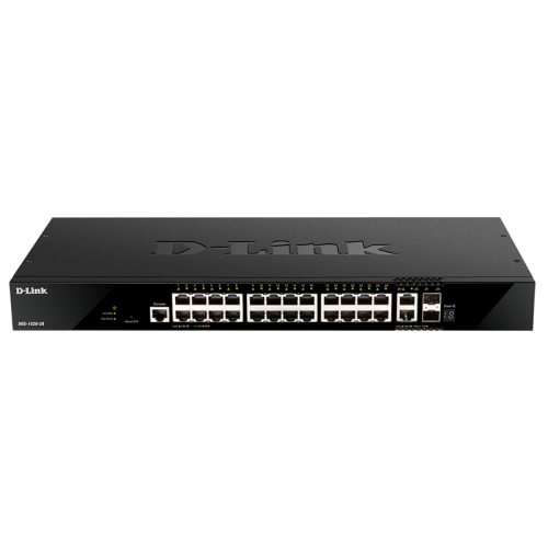 D-Link PROJ Managed L3 Stackable Switch 24x1000Base-T, 2x10GBase-T, 2x10GBase-T, 2x10GBase-X SFP+, CLI, 1000Base-T Management, RJ45 Console