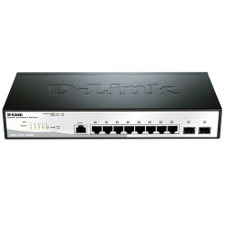 D-Link Managed L2 Metro Ethernet Switch 8x1000Base-T, 2x1000Base-X SFP, Surge 6KV, CLI, RJ45 Console, RPS