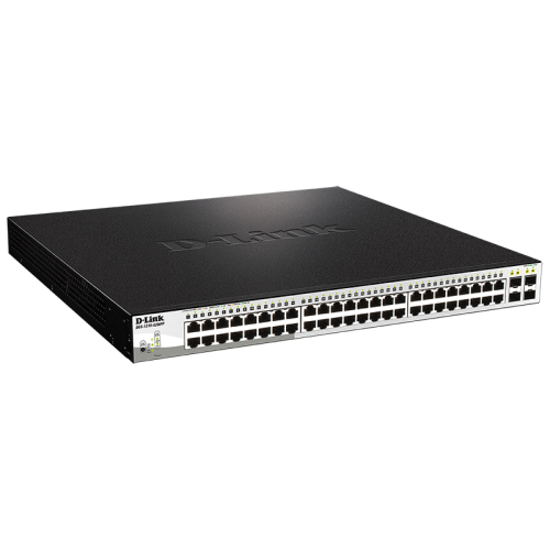 D-Link PROJ Smart L2 Switch 48х1000Base-T PoE, 4х1000Base-X SFP, PoE Budget 740W, Compact CLI
