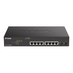 D-Link EasySmart L2 Switch 8х1000Base-T PoE, 2x1000Base-X SFP, PoE Budget 130W