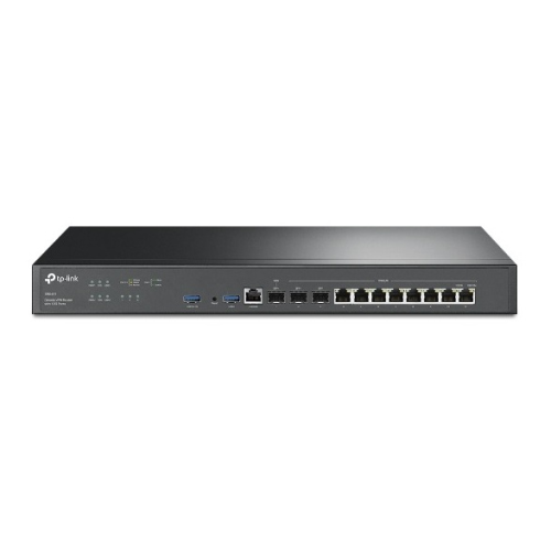TP-Link ER8411, SafeStream™ гигабитный мульти-WAN VPN-роутер, 2 порта SFP+ 10 Гбит/с (1 порт WAN, 1 порт WAN/LAN), 1 гигабитный SFP-порт WAN/LAN, 8 гигабитных портов WAN/LAN RJ45, 2 порта USB