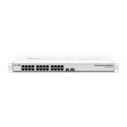 MikroTik Cloud Smart Switch 326-24G-2S+RM with 24 x Gigabit Ethernet ports, 2x SFP+ cages, SwOS, 1U rackmount case, PSU