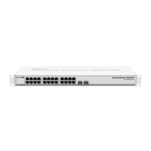 MikroTik Cloud Smart Switch 326-24G-2S+RM with 24 x Gigabit Ethernet ports, 2x SFP+ cages, SwOS, 1U rackmount case, PSU