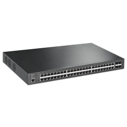 TP-Link SG3452XP, JetStream 48-портовый гигабитный управляемый коммутатор PoE+ уровня 2+ с четырьмя слотами SFP+ 10 Гбит/с, бюджет PoE - 500 Вт