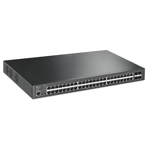 TP-Link SG3452XP, JetStream 48-портовый гигабитный управляемый коммутатор PoE+ уровня 2+ с четырьмя слотами SFP+ 10 Гбит/с, бюджет PoE - 500 Вт
