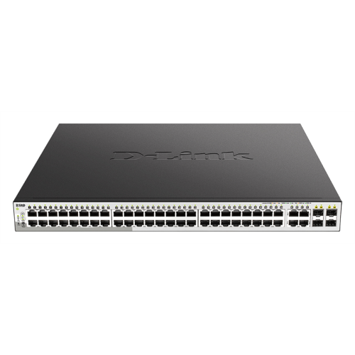 D-Link PROJ Smart L2 Switch 48х1000Base-T PoE, 4хCombo 1000Base-T/SFP, PoE Budget 370W, Compact CLI