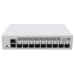 MikroTik Cloud Router Switch CRS310-1G-5S-4S+IN with 800 MHz CPU, 256 MB RAM, 4xSFP+, 5xSFP cages, 1xGBit LAN port, RouterOS L5, desktop case, rackmount ears, PSU
