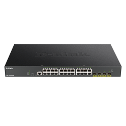 D-Link PROJ Smart L2 Switch 24x1000Base-T PoE, 4х10GBase-X SFP+, PoE Budget 370W, CLI, RJ45 Console