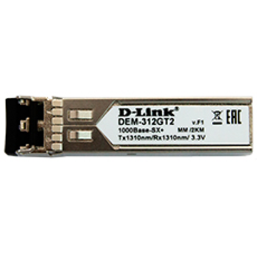 D-Link SFP Transceiver, 1000Base-SX+, Duplex LC, 1310nm, Multi-mode, 2KM