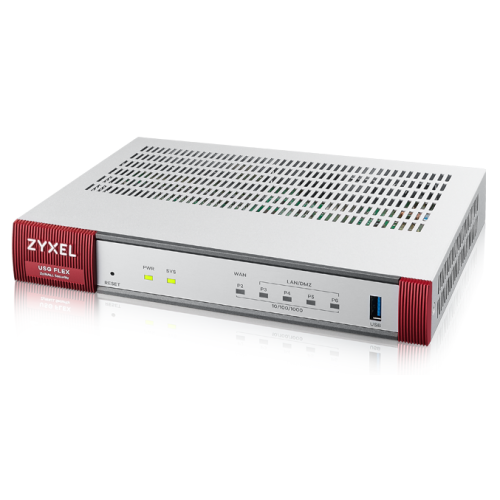 Межсетевой экран Zyxel USG FLEX 100, 1xWAN GE, 1xOPT GE (LAN/WAN), 3xLAN/DMZ GE, 1xUSB3.0, AP Controller (8/24), NebulaFlex **