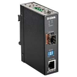 D-Link Industrial Media Converter 1000Base-T to 1000Base-X SFP, DIN-Rail, IP30, - 40° to 70°C