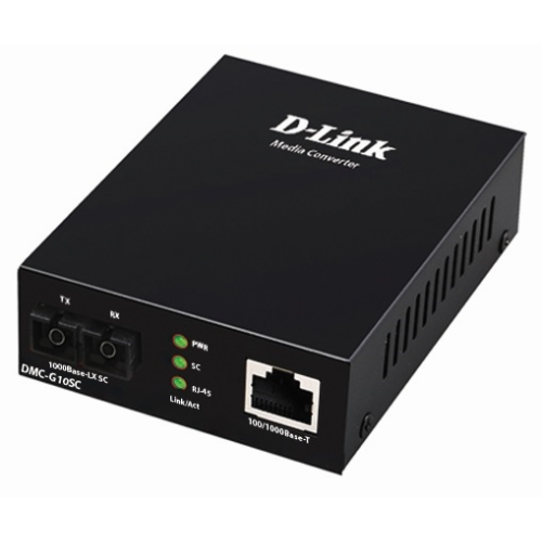 D-Link Media Converter 1000Base-T to 1000Base-LX, SC, Single-mode, 1310nm, 10KM, Stand-alone