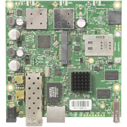 MikroTik RouterBOARD 922UAGS with 720MHz Atheros CPU, 128MB RAM, 1xGigabit LAN, USB, 1xSFP, miniPCIe, SIM slot, built-in 5Ghz 802.11a/c 2x2 two chain wireless, 2xMMCX connectors, RouterOS L4