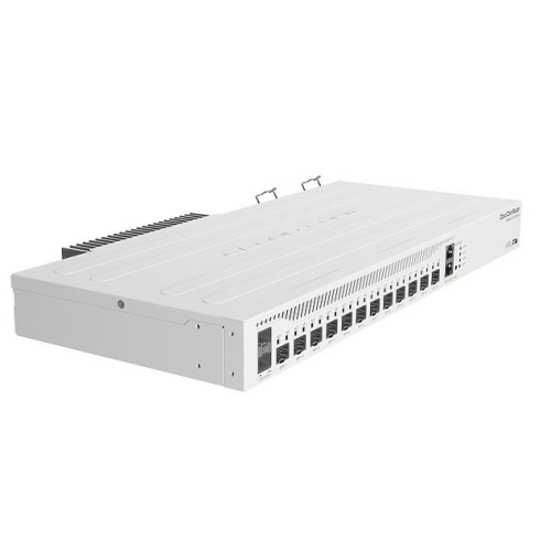MikroTik Cloud Core Router 2004-1G-12S+2XS with Annapurna Alpine AL32400 Cortex A57 CPU (4-cores, 1.7GHz per core), 4GB RAM, 1x Gigabit RJ45 port, 12x 10G SFP+ cages, 2 x 25G SFP28 cages, RouterOS L6,