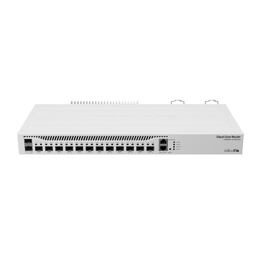 MikroTik Cloud Core Router 2004-1G-12S+2XS with Annapurna Alpine AL32400 Cortex A57 CPU (4-cores, 1.7GHz per core), 4GB RAM, 1x Gigabit RJ45 port, 12x 10G SFP+ cages, 2 x 25G SFP28 cages, RouterOS L6,