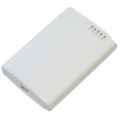 MikroTik PowerBOX with 650MHz CPU, 64MB RAM, 5xLAN (four with PoE out), RouterOS L4, outdoor case, PSU, PoE, mounting set