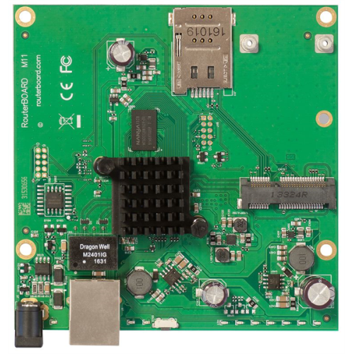 MikroTik RouterBOARD M11G with Dual Core 880MHz CPU, 256MB RAM, 1x Gbit LAN, 1x miniPCI-e, RouterOS L4