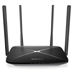 MERCUSYS AC1200 Двухдиапазонный гигабитный Wi-Fi роутер, до 300 Мбит/с на 2,4 ГГц + до 867 Мбит/с на 5 ГГц, 4 фиксированные внешние антенны, 3 гигабитных порта LAN, 1 гигабитный порт WAN