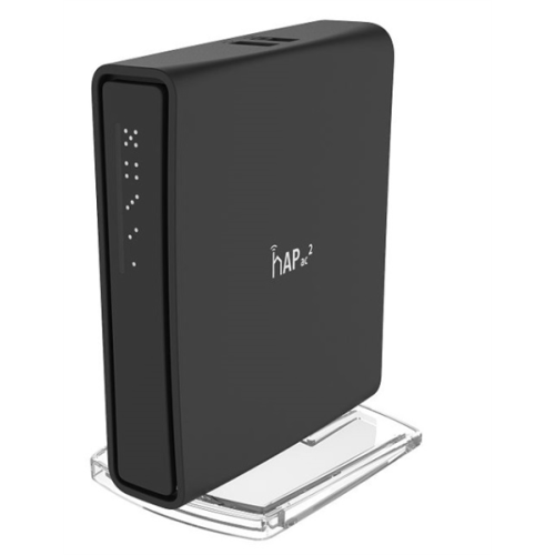 MikroTik hAP ac2 with 716MHz CPU, 128MB RAM, 5 x Gbit LAN, built-in 2.4Ghz 802.11b/g/n Dual Chain wireless with integrated antenna, built-in 5GHz 802.11an/ac Dual Chain wireless with integrated antenn