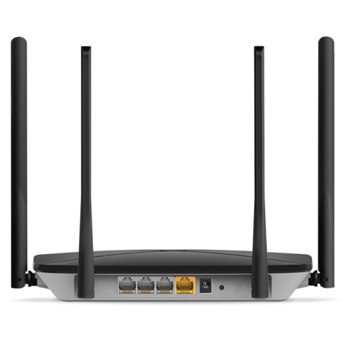 MERCUSYS AC1200 Двухдиапазонный гигабитный Wi-Fi роутер, до 300 Мбит/с на 2,4 ГГц + до 867 Мбит/с на 5 ГГц, 4 фиксированные внешние антенны, 3 гигабитных порта LAN, 1 гигабитный порт WAN