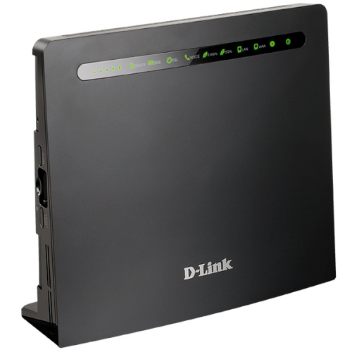 D-Link AC1200 Wi-Fi LTE Router, 1000Base-T WAN, 4x1000Base-T LAN, 2x3dBi detachable LTE antennas, 4x4dBi internal Wi-Fi antennas, SIM slot, 2xFXS+DSL+USB ports, VDSL2 support