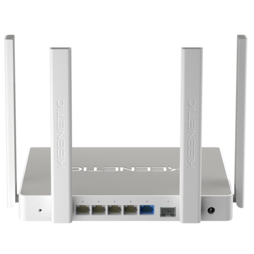 Keenetic Giga (KN-1011), Гигабитный интернет-центр с двухдиапазонным Mesh Wi-Fi 6 AX1800, усилителем сигнала и анализатором спектра Wi-Fi, 5-портовым Smart-коммутатором, портами SFP, USB 3.0 и 2.0