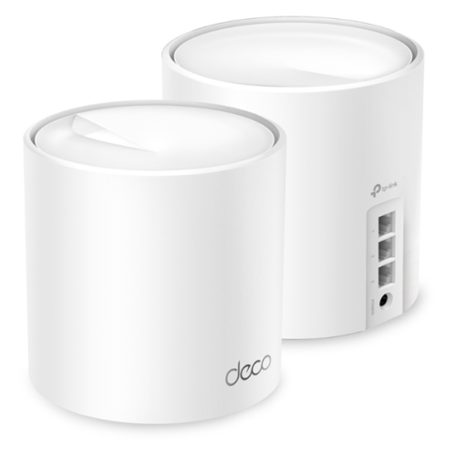TP-Link Deco X50(2-pack), AX3000 Домашняя Mesh Wi-Fi 6 система, 2 устройства, до 574 Мбит/с на 2,4 ГГц + до 2402 Мбит/с на 5 ГГц, 2 встр. антенны, 3 гиг. порта (WAN/LAN)