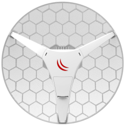 MikroTik Wireless Wire Dish (Pair of preconfigured LHGG-60ad devices for 60Ghz link (60GHz antenna, 802.11ad wireless, four core 716MHz CPU, 256MB RAM, 1x Gigabit LAN, RouterOS L3, POE, PSU) for 1Gbps