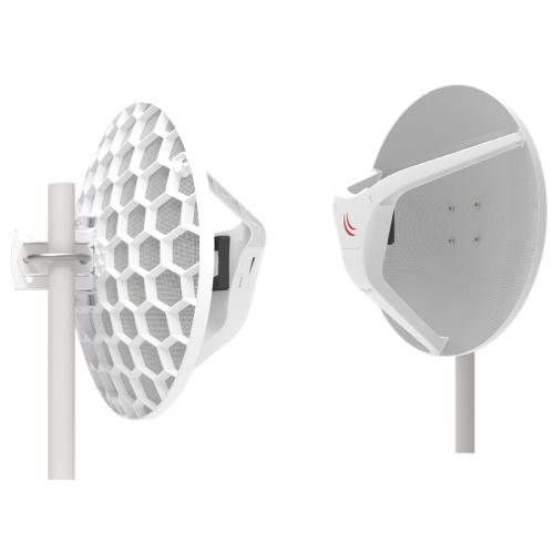 MikroTik LHG 60G (60GHz antenna, 802.11ad wireless, four core 716MHz CPU, 256MB RAM, 1x Gigabit LAN, RouterOS L3, POE, PSU) for use as CPE in Point -to-Multipoint setups for connections up to 800m