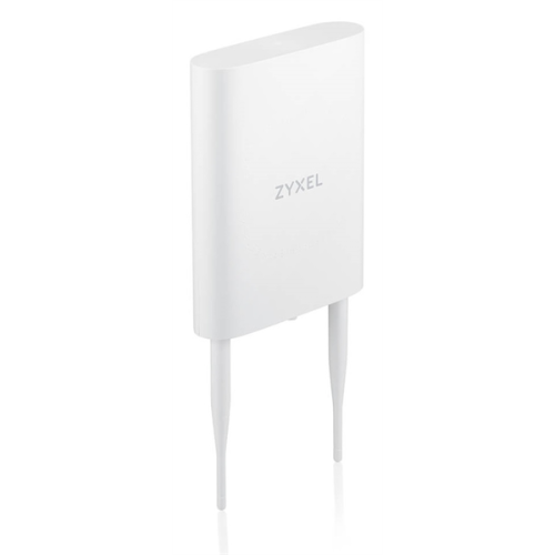 Уличная точка доступа Zyxel NebulaFlex NWA55AXE, 802.11a/b/g/n/ac/ax (2,4 и 5 ГГц), внешние антенны 2x2 (в комплекте), до 575+1200 Мбит/с, 1xLAN GE, защита от 4G/5G, без поддержки Captive portal и WPA