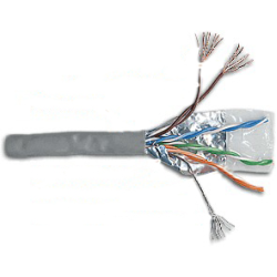 Кабель TWT UTP, патч-кордовый, 4 пары, Кат.5e, PVC, 305 метров, серый