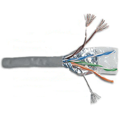 Кабель TWT UTP, патч-кордовый, 4 пары, Кат.5e, PVC, 305 метров, серый