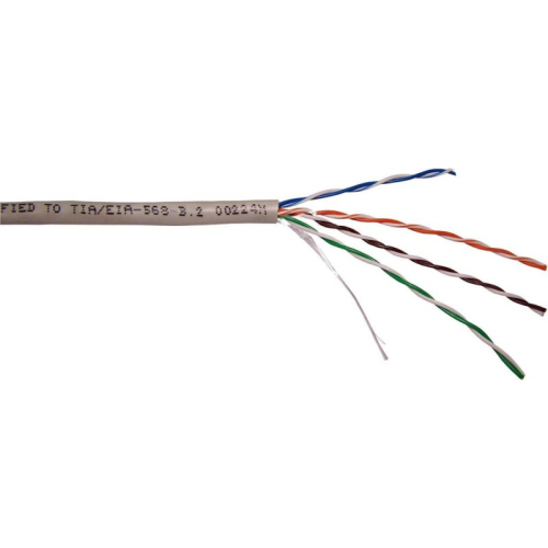 Кабель NewMax UTP, 2 пары, 25AWG, Кат.5e, PVC, серый, 305 метров