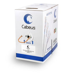 Cabeus UTP-4P-Cat.5e-SOLID-LSZH Кабель витая пара UTP (U/UTP), категория 5e, 4 пары (24 AWG), одножильный, оранжевый, LSZH, нг(А)-HF, (305 м)