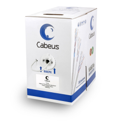 Cabeus FTP-4P-Cat.5e-SOLID-GY Кабель витая пара экранированная FTP (F/UTP), категория 5e, 4 пары (24 AWG), одножильный, экран - фольга (305 м), PVC нг(А)-LS