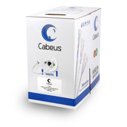 Cabeus UTP-4P-Cat.6-SOLID-GY витая пара UTP (U/UTP), категория 6, 4 пары (23 AWG), одножильный, PVC нг(А)-LS, серый (305 м)