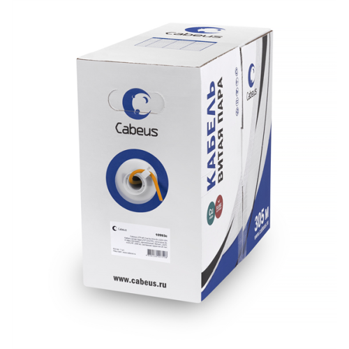 Cabeus UTP-4P-Cat.6-SOLID-LSZH Кабель витая пара UTP (U/UTP), категория 6, 4 пары (23 AWG), LSZH, (305 м)