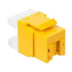 Модуль Keystone, RJ45, кат.5E, UTP, 180 градусов, со встроенной шторкой, желтый