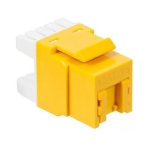 Модуль Keystone, RJ45, кат.5E, UTP, 180 градусов, со встроенной шторкой, желтый