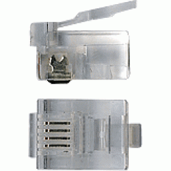 Коннектор RJ12 д/кабеля 4-ех контактный, 100 шт.