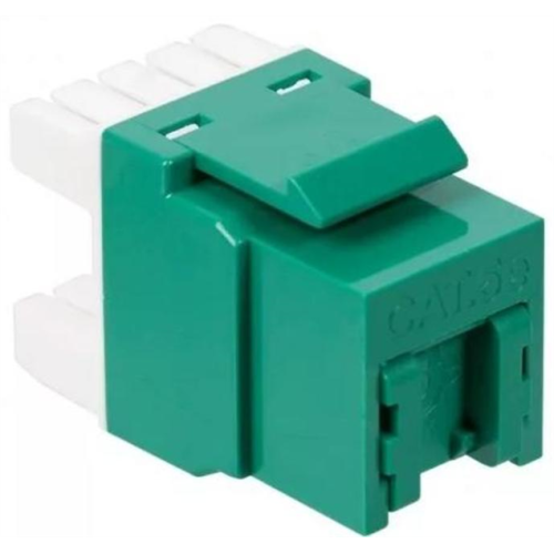 Модуль Keystone, RJ45, кат.5E, UTP, 180 градусов, со встроенной шторкой, зеленый