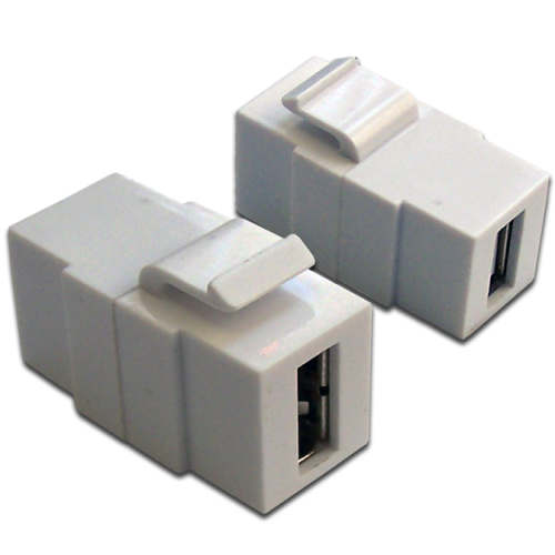 Модуль Keystone, USB 2.0, тип A, мама-мама, 180 градусов, белый